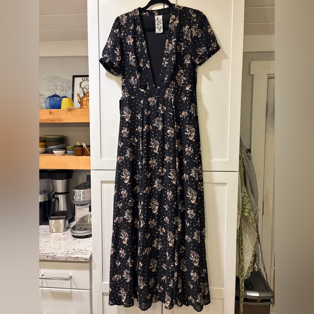 Floral Black Maxi Dress